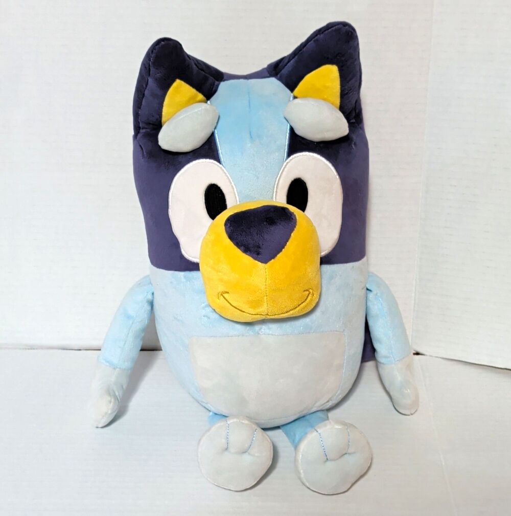 Bluey Dog Character Plush Stuffed Animal Toy, 16 Inch, Blue Navy Yellow